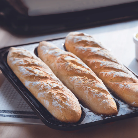 Image of Emile Henry Classic Baguette Baker, 39.5 cm, Bleu Nuit (Dark Blue)
