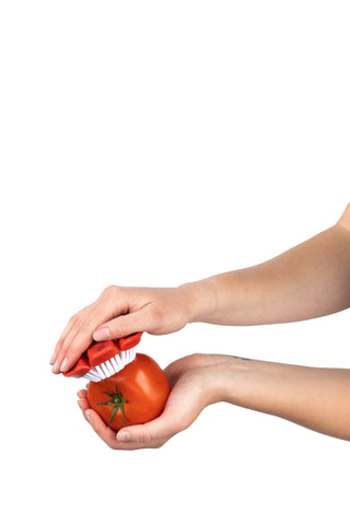 Image of Vegetable Cleaning Brush Soft Red