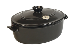 Emile Henry Oval Ceramic Stewpot, 6 L – Fusain