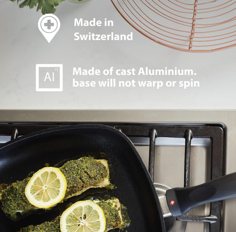 Image of Swiss Diamond Square Non-Stick Fry Pan, 28 cm – Induction – image 4