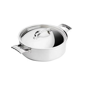 de Buyer Eiffel Tower Collection Stainless Steel Saute Pan with Two Handles and Lid, 24 cm