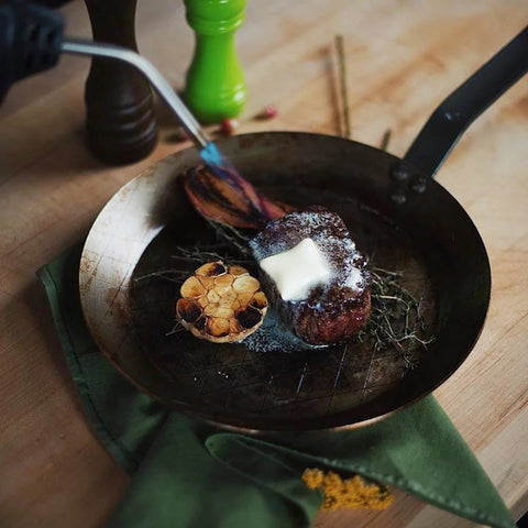 Image of De Buyer 蜂蠟塗層精鐵條紋牛扒煎鍋