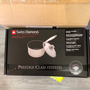 Swiss Diamond Stainless Steel Diamond-Coated Non-Stick Saucepan, 2.5 L